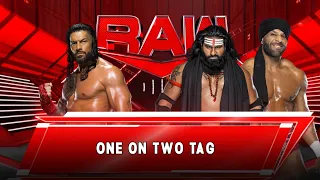 WWE 2K23 - Roman Reigns Vs Veer Mahaan & Jinder Mahal | Raw 2023 | Full Match