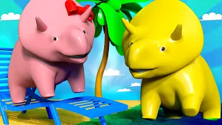 Летний спецвыпуск - Учим числа на пляже - Динозаврик Дино 👶 Обучающий мультфильм для детей