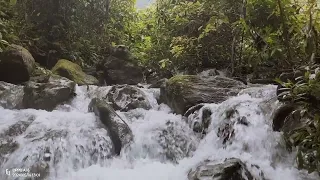 Flowing water and waterfalls created by mother nature