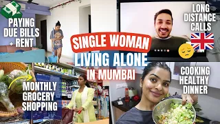*single* WOMAN LIVING ALONE in MUMBAI | paying DUE bills, cooking meals, laundry, buying grocery 🥵