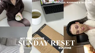 SUNDAY RESET ROUTINE: cleaning, how to prep for a productive week 🎧 grocery haul, planning, vlog