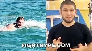 KHABIB INSANE TRAINING IN FREEZING DAGESTAN RIVER; SWIMMING AGAINST HARSH, ICY COLD CURRENT