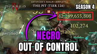NECRO IS OUT OF CONTROL! Pit 126+ & 42B Hits - Season 4 Diablo 4