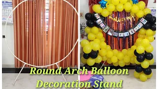 How make simple pvc Round Arch Balloon Decoration Stand @quickclickvlogs