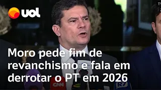 Sergio Moro pede fim de revanchismo e fala em derrotar o PT em 2026: 'Com Caiado, Tarcísio ou Zema'