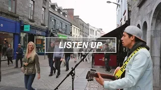 LISTEN UP - OASIS: Street musician live performance | busking in Galway | Tito Larios cover