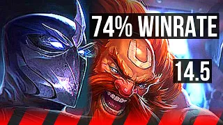 SHEN vs GRAGAS (TOP) | 74% winrate, Rank 5 Shen, 8/2/8, Godlike | NA Grandmaster | 14.5