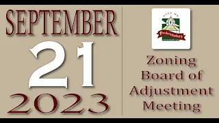 City of Fredericksburg, TX - Zoning Board of Adjustment Meeting - Thursday, September 21, 2023