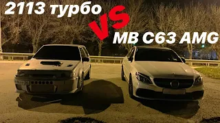 Mercedes Benz c63 AMG против злого турбо таза 2113 на 40 holset