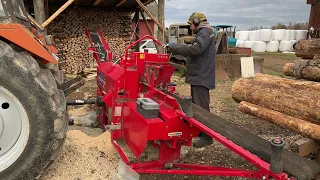 Firewood processing with Hakki Pilke 2X MTZ52 New Holland TD95D Sami Timber Grab #firewood #belarus