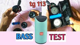 TG-113 Bluetooth speaker || bass test and inside look (blue colour)