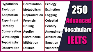 250 Commonly Used Advanced Vocabulary for IELTS