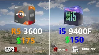 Ryzen 5 3600 vs i5 9400F (RTX 2060) Test in 6 Games