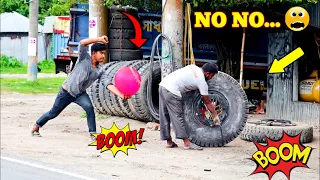 New Viral Tyre blast prank 2022 // Crazy REACTION with Popping Balloon Prank - Best Pranks........