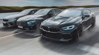 BMW M8 vs AMG GT 63 S vs M5 Comp. ГОНКА ГОДА! Кто кого? Тест-драйв. Mercedes-Benz. GranCoupe. MPOWER