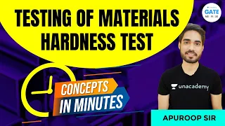 Testing of  Materials I Hardness  | Concepts in Minutes | By Apuroop Sir