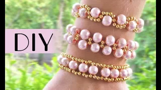 Top 3 easy DIY beads bracelets / Простые браслеты из бисера на резинке для начинающих (детей)