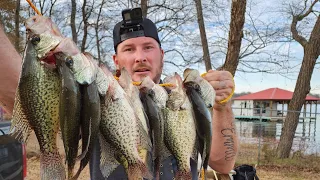 🔥(Bank fishing) crappie with jigs. this day was insane!!🔥easy limit,precision crappie rod series!!