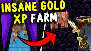 The BEST GOLD XP Farm Minecraft Bedrock 1.20+!