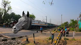 Dangerous Angry MAD Horse Headed Akal Takht Express Furious Honking Skipping Throughout Railgate