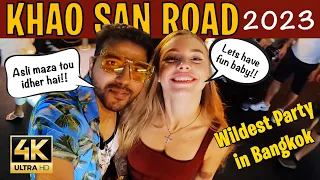 Enjoy crazy night life with cute russian girl | Khao San road | Bangkok party street 2023