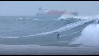 SaturdayCrew - RAW Surfing Massive Cascais Marina Storm Waves (05/11/2023)