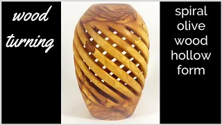 wood turning a spiral olive wood hollow form