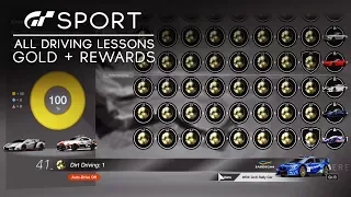 GT SPORT - All Driving School in GOLD + Car Rewards (How to Get 100% Campaign Completion)