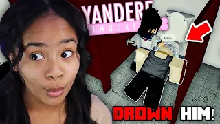 DROWNING People in Roblox Yandere Simulator...*I got Chased* | BLOODGENE