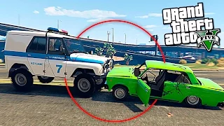 GTA 5 ПАТРУЛЬ ДПС - УАЗИК ВРЕЗАЛСЯ В ПЯТЕРКУ - РУССКАЯ ПОЛИЦИЯ В GTA 5