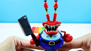 Mr Krabs EXE in Spongebob made from polymer clay, sculpture timelapse. Plastilina Tutorial #shorts