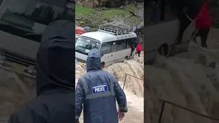 Crazy Bus VS Dangerous Roads | Bus Crossing Flooded River,#river #floods #shorts