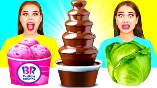 Schoko-Brunnen Challenge | 24 Stunden Lang nur Süßes Essen von Ideas 4 Fun Challenge