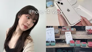 iPhone 14 Plus Vlog ☁️ (un)Aesthetic Unboxing, Farmer’s Market, & Comfort Meals