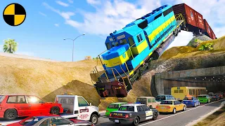 Trains and Car Crashes #5 😱 BeamNG.Drive