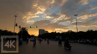 [4K] A Perfect Sunset Drive, Magnificent Sky in Hanoi, Vietnam | Hanoi Driving Tour #8