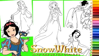 Coloring Disney Princess Snow White & Dwarfs - Coloring Pages for kids