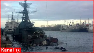 Russian patrol ship sinks after attack of Ukrainian naval drones in Sevastopol