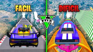 MEGA RAMPA FÁCIL vs MEGA RAMPA DIFICIL! FINAL MUY ÉPICO! - GTA 5 ONLINE