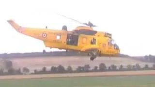 RAF Rescue Sea King Helicopter departure - Duxford Airshow 2013