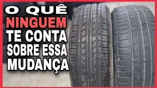 Posso colocar 02 PNEUS de medidas diferentes no veículo? Posso usar pneu mais alto na traseira?