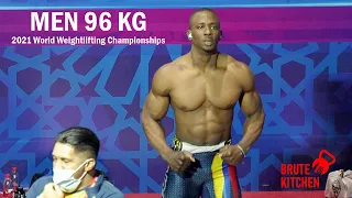 2021 World Weightlifting Championships Men 96 kg: Lesman Paredes, Fares El‑Bakh, Keydomar Vallenilla