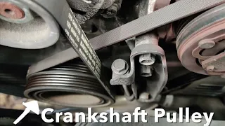 Can’t get a new drive belt or fan belt on? New belt too tight to fit? Try this.