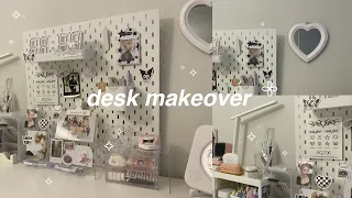 new desk setup 🧸🎀 reorganizing, decluttering, kpop, pinterest inspired, aesthetic