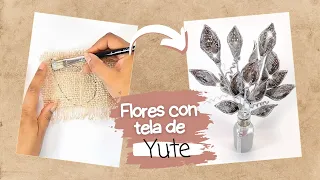 Flores de YUTE o ARPILLERA estilo GLAM (RECICLAJE) Ecobrisa