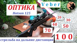 Оптический прицел на Hatsan 125. Стрельба на дистанции 20-100 метров. Реально ли это???