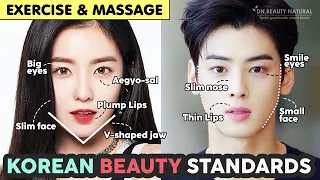 🌟 Korean Beauty Standards Exercise | Small Face, Big Eyes, Slim nose, Thin & Plump Lips, V-shaped