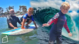 Learning How To Surf On His Birthday!