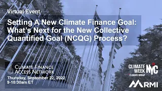 Climate Week NYC Event: Setting a New Climate Finance Goal: What's Next for the NCQG?