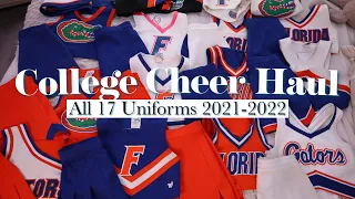 ALL OF MY UF CHEER UNIFORMS 2021-2022 | College Cheer Haul